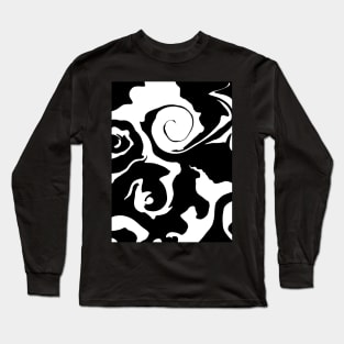 Modern Black and White marble swirl Long Sleeve T-Shirt